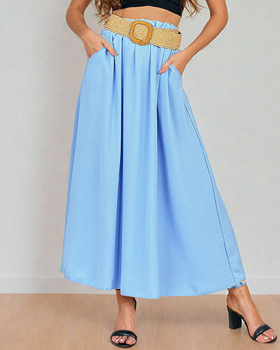 Royalfashion Damen Midirock mit Gürtel