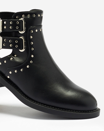 Schwarze Damenstiefel mit Ausschnitten Dlagona- Footwear