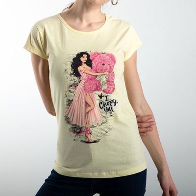 Gelbes T-Shirt mit kurzen Ärmeln - Blusen 1