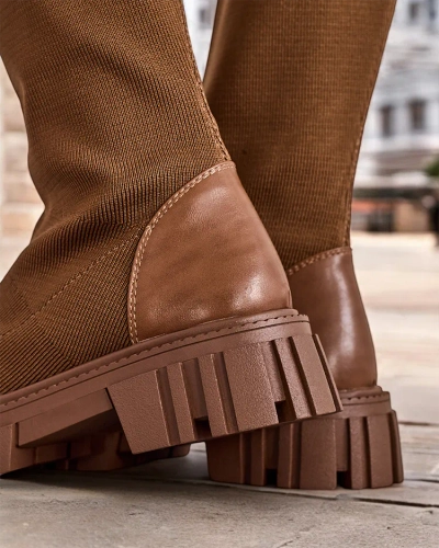 Royalfashion Damen Slip-On-Stiefel Bison