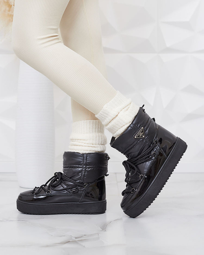 Royalfashion Schwarzer Damen-Schlupfstiefel Galebda