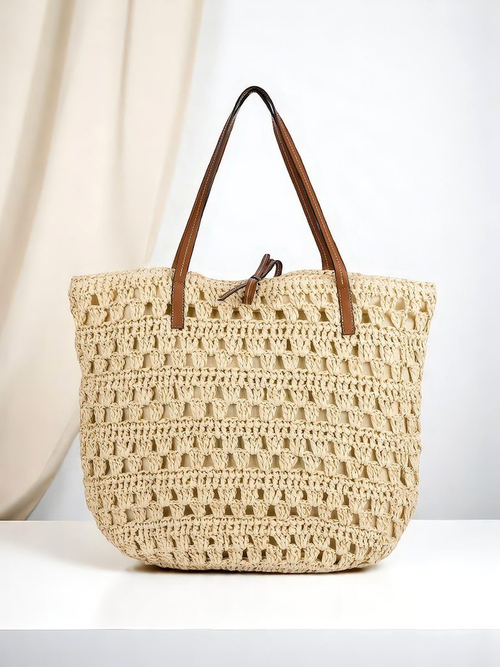 Royalfashion Велика жіноча сумка з соломи Natural Classic