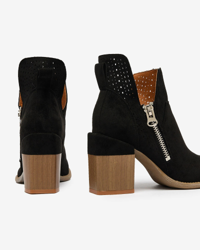 Royalfashion Schwarzer durchbrochener Stiletto-Stiefel Veviret