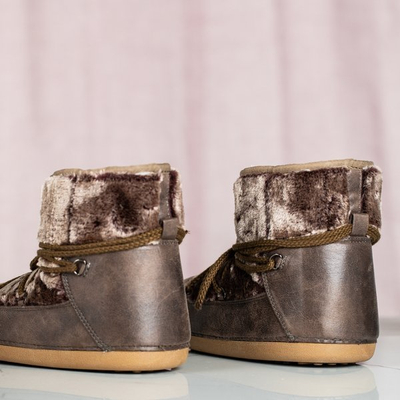 Khaki Platform Snowflake Boots - Schuhe