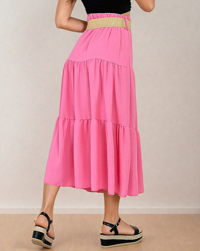 Royalfashion Damen Midirock mit Gürtel