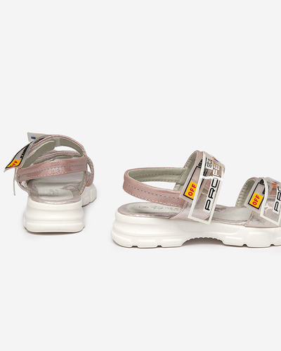 Рожеві дитячі босоніжки на липучках Keris - Footwear
