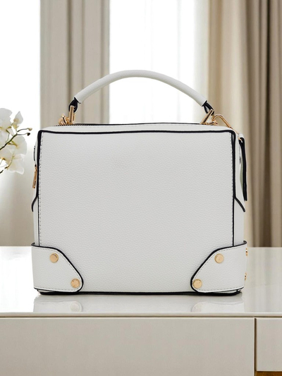 Royalfashion Kleine quadratische Handtasche aus Ökoleder Mila Box