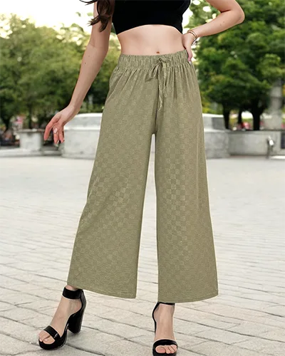 Royalfashion Weite karierte Damenhose