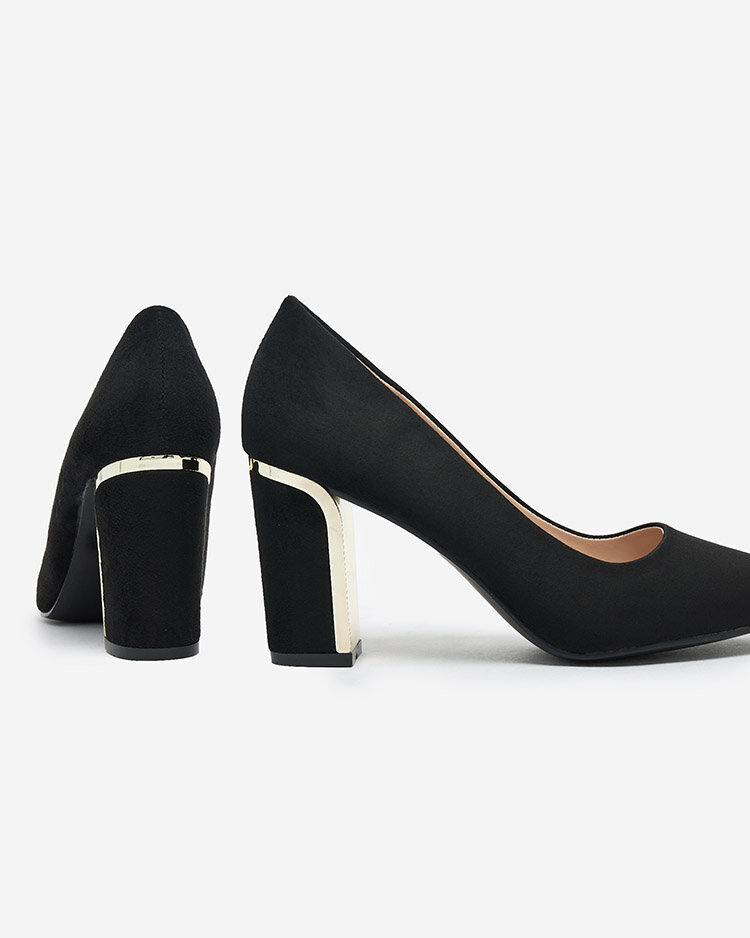 Royalfashion Schwarze Damen Pumps aus Öko-Wildleder Afrogosa