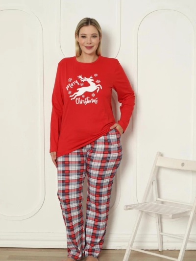 Royalfashion Weihnachtsbaum Baumwoll-Pyjama für Frauen PLUS SIZE