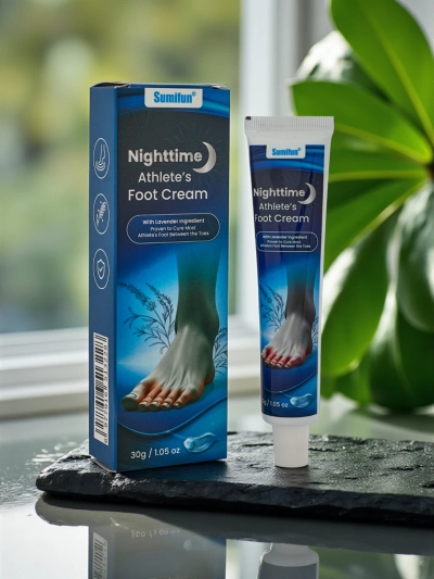 Schmerzlindernde Fußcreme für die Nacht