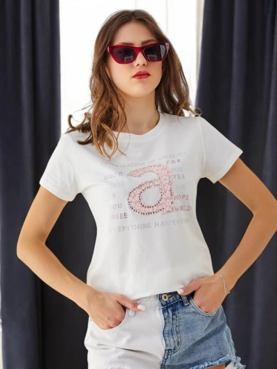 Royalfashion Damen Baumwoll T-Shirt Kombination Von Owality
