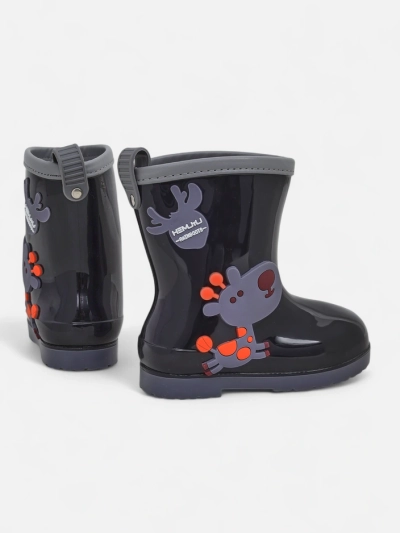 Royalfashion Kinder-Regenstiefel mit Funny Time Patches
