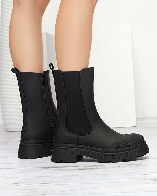 Schwarze matte hohe Damenstiefel Namrid- Footwear