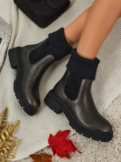 Damen Stiefeletten Kesy aus Öko-Leder mit Fell