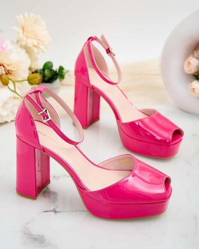 Royalfashion Damen Lefeyoa lackierte Pfostensandalen
