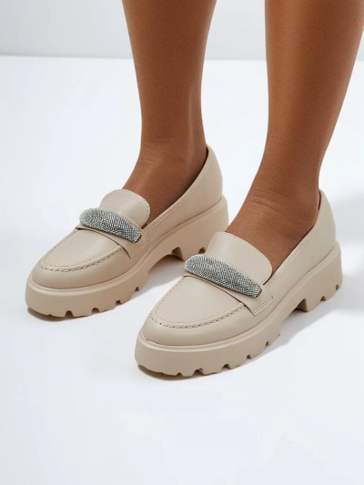 Royalfashion Damen-Mokassins mit Zirkonsteinen Emerne