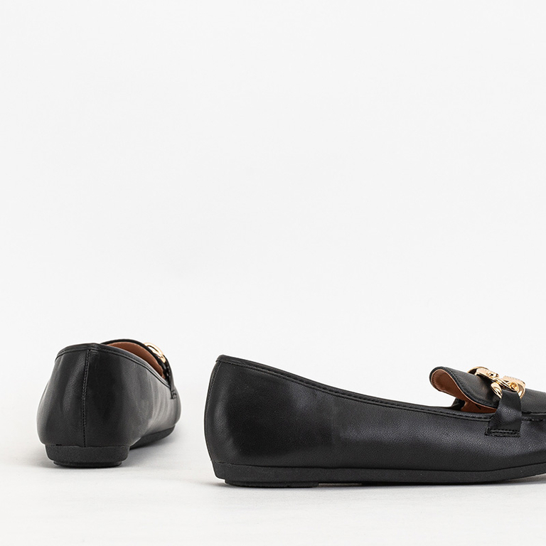 Schwarze Damen Eco-Leder Loafer Zolli-Schuhe