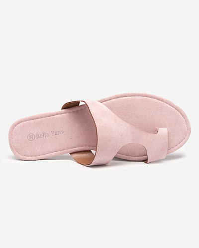 OUTLET Öko-Wildleder-Hausschuhe für Damen in Rosa Ekua- Schuhe