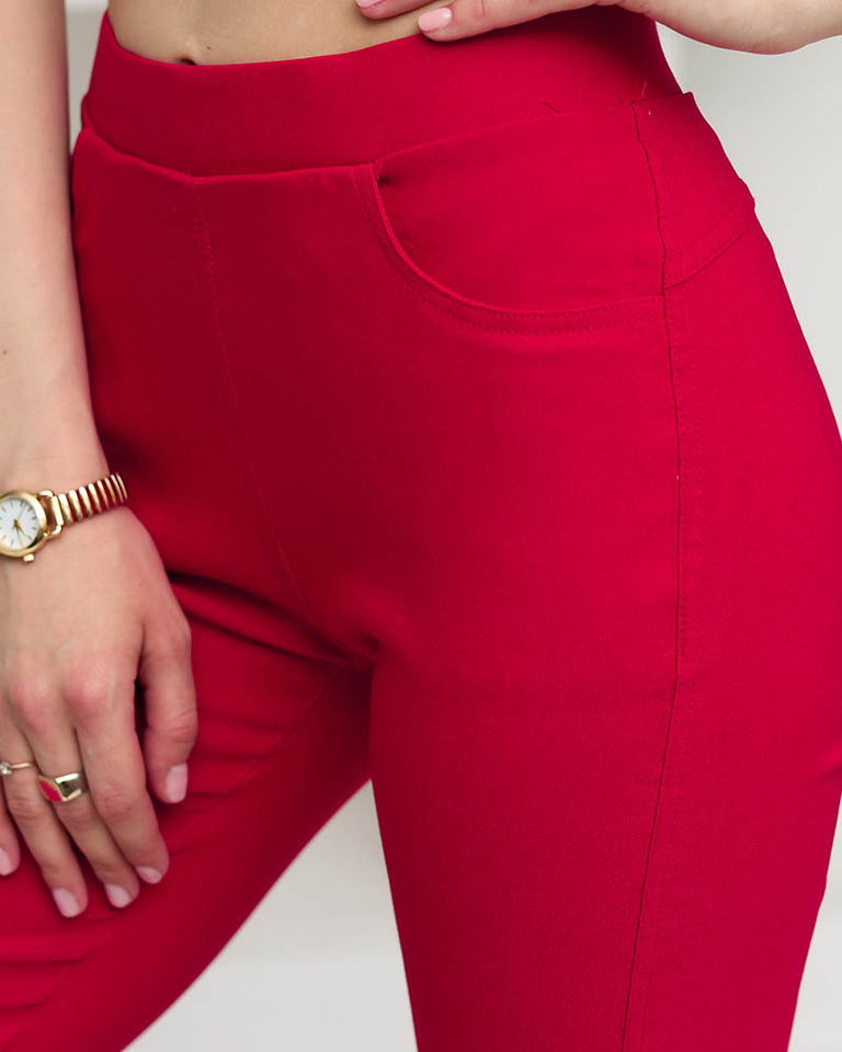 Rote Treggings in 3/4-Länge für Damen - Kleidung