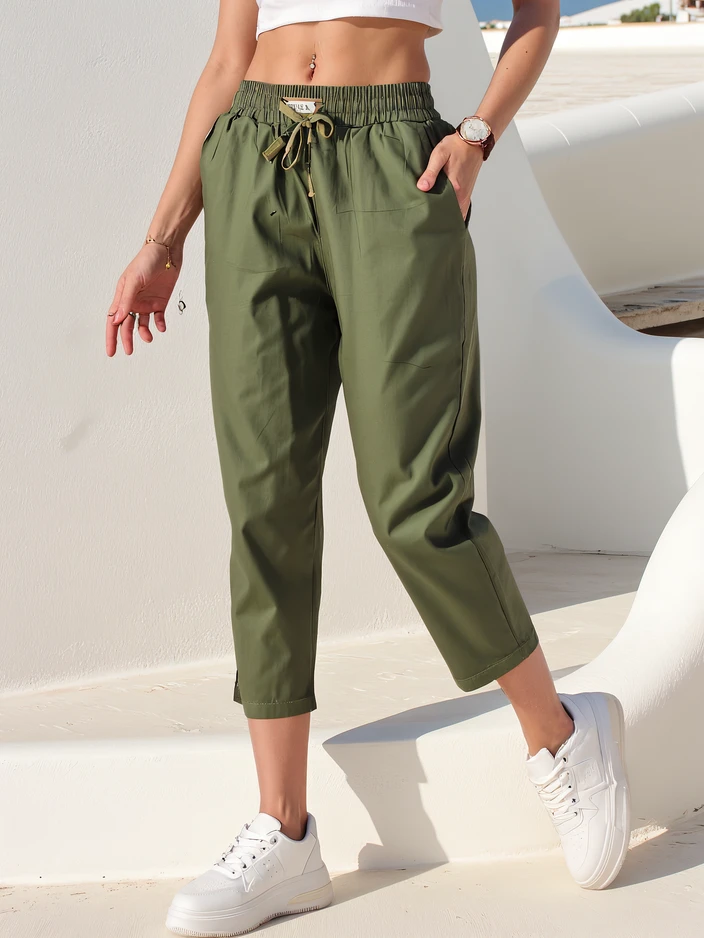 Royalfashion Gerade Damenstoffhose 7/8