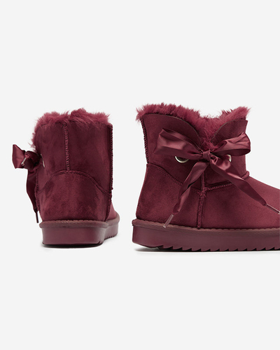 OUTLET Бордові жіночі снігоступи з бантом Rimms- Footwear