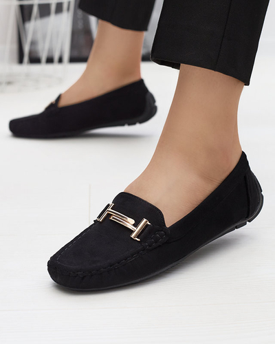 Schwarze Vitlova Eco-Wildleder-Loafer für Damen - Footwear