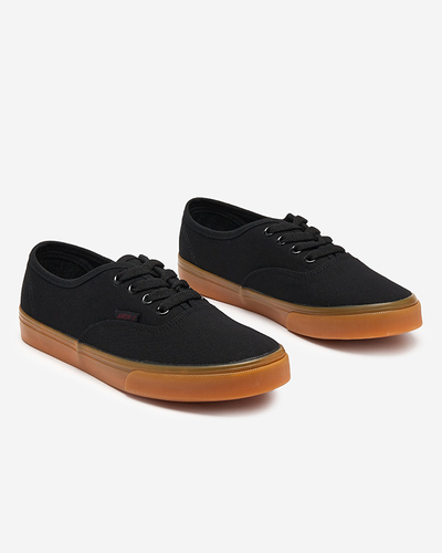 Schwarze Damen-Sneaker zum Schnüren von Netera - Schuhe