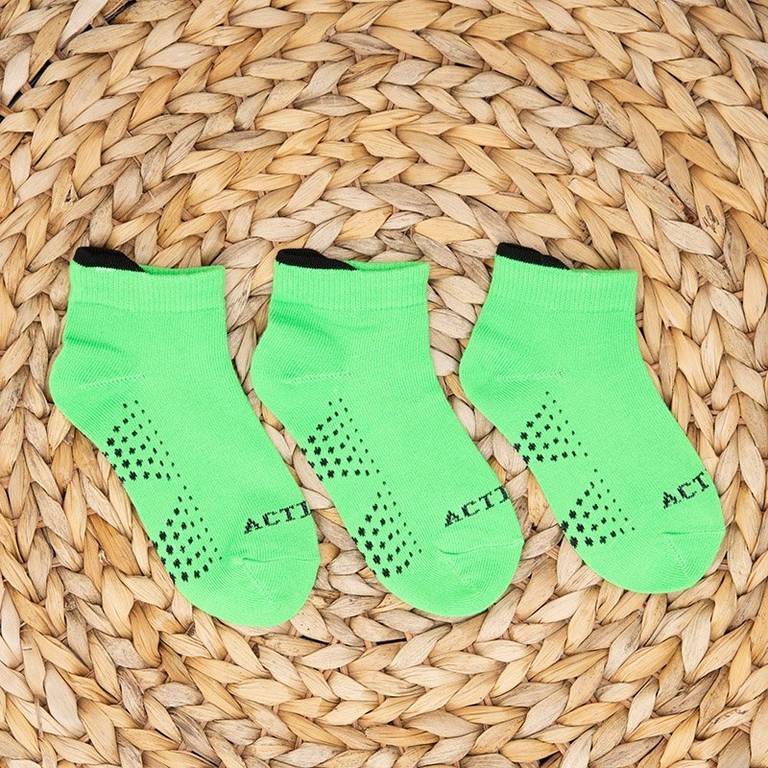 3er Pack neongrüne Kindersocken - Socken