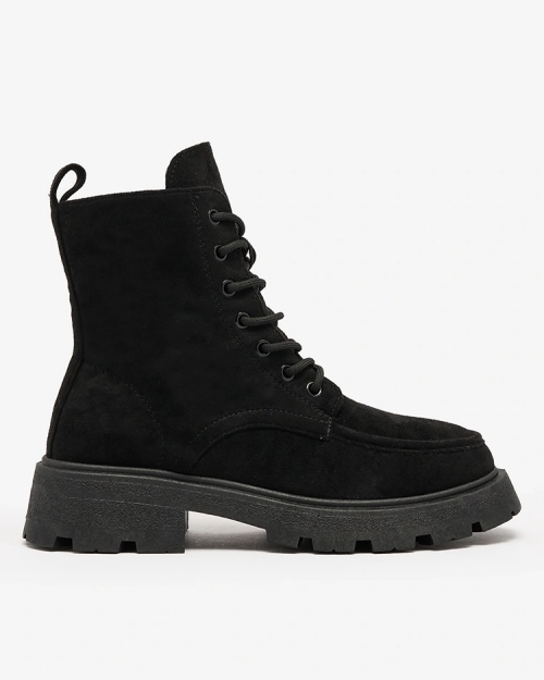 Чоботи на шнурівці Royalfashion Чорні жіночі Oroccar