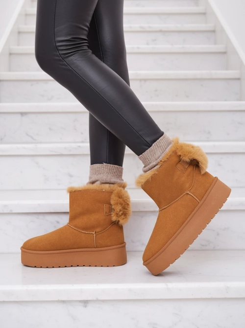 Чоботи Royalfashion Boots a'la snow boots жіночі верблюжого кольору Goroggo