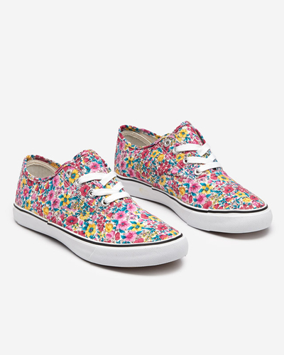 OUTLET Rosa Damensneaker mit Blumen Sertoli - Schuhe