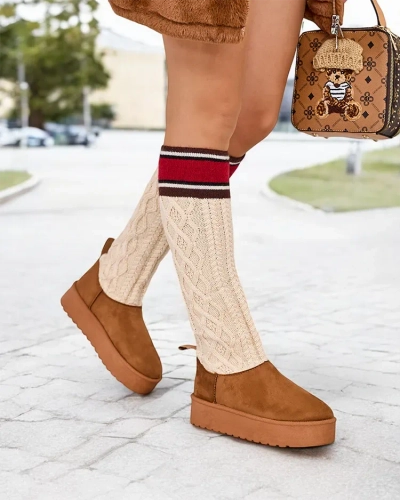 Royalfashion Damen Schneestiefel mit einer sockenähnlichen Schaft Kokumi