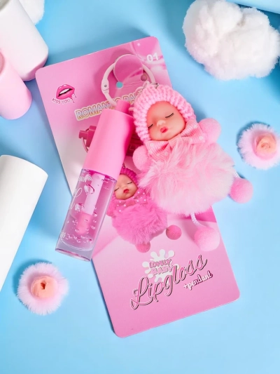 Lipgloss für Kinder mit einer Puppe Hellrosa