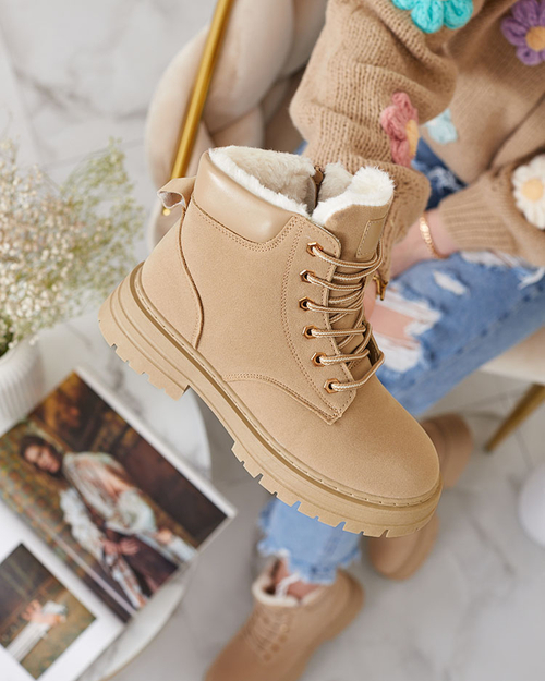 Royalfashion Світло-коричневі жіночі утеплені черевики-трапери Radoras