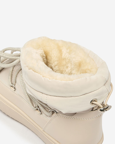 Royalfashion Damen-Schlupfstiefel a'la Schneestiefel in Beige Nevsone