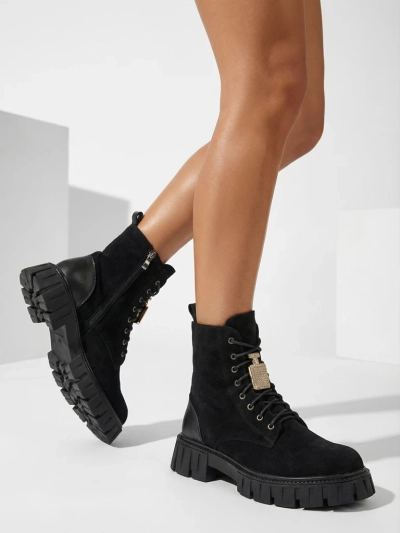 Royalfashion Eco Wildleder Damen Stiefel Arbeiter Edvines