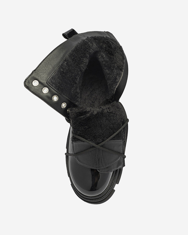 Schwarz lackierte Damenstiefel Dexoci - Schuhe