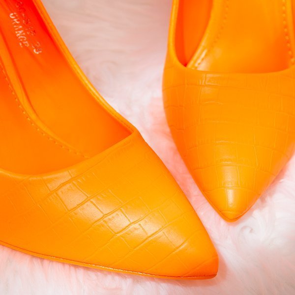 Orange Neon Heels mit Tierstickerei Rio - Footwear 1