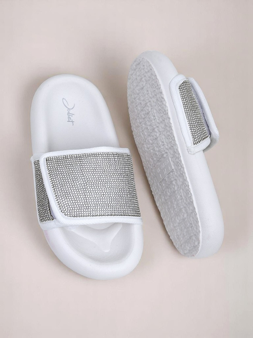 Royalfashion Жіночі шльопанці на плоскій підошві Sparkle Step