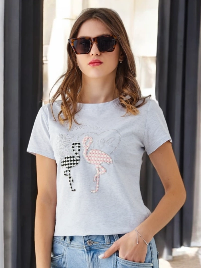 Royalfashion Damen Baumwoll-T-Shirt Flaming Love