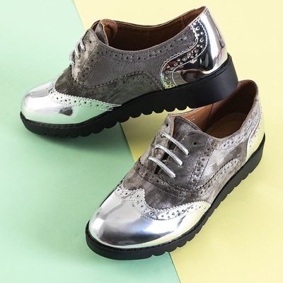 Silberne Schnürschuhe für Damen Navidad - Footwear