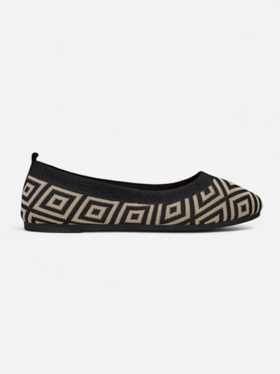 Royalfashion Stoffballerinas für Damen mit geometrischem Print Metrisch