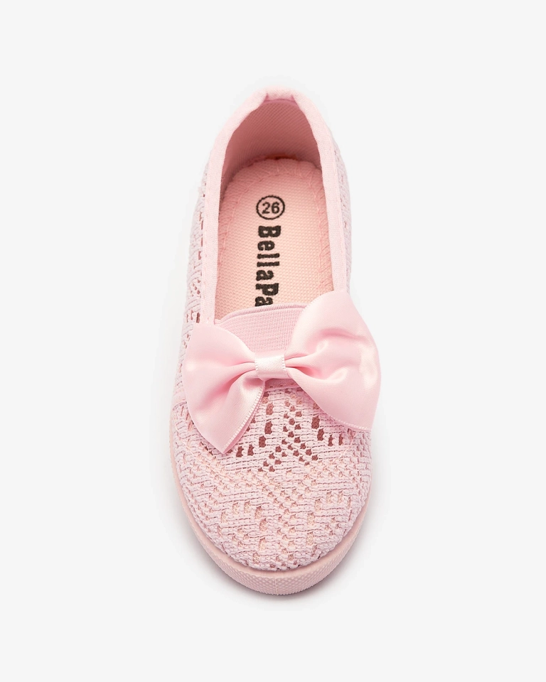 Rosa Slipper für Mädchen mit Schleife Sweet Time - Footwear
