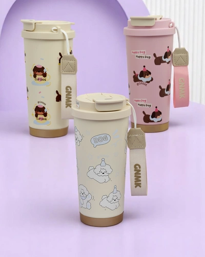 Royalfashion Термокружка з кошиком, соломкою та носиком Happy Dog