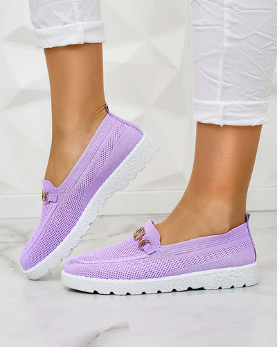 Royalfashion Жіночі тканинні мокасини із золотим декором Erticae