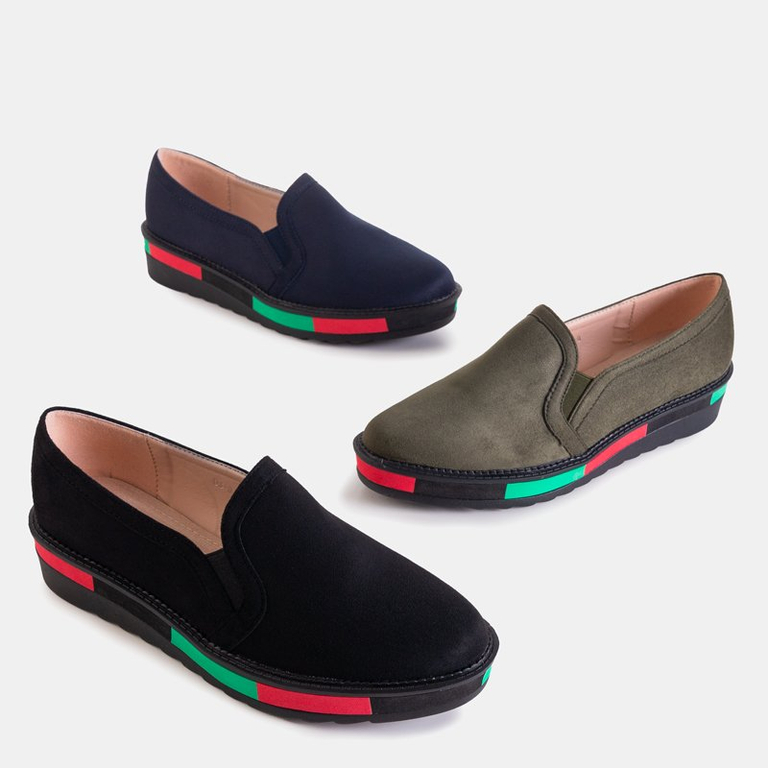 Schwarze Damen-Slipper aus Öko-Wildleder Spesi - Footwear