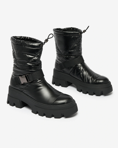 Royalfashion Damen Schlupfstiefel a'la Schneestiefel in schwarz Tyvone