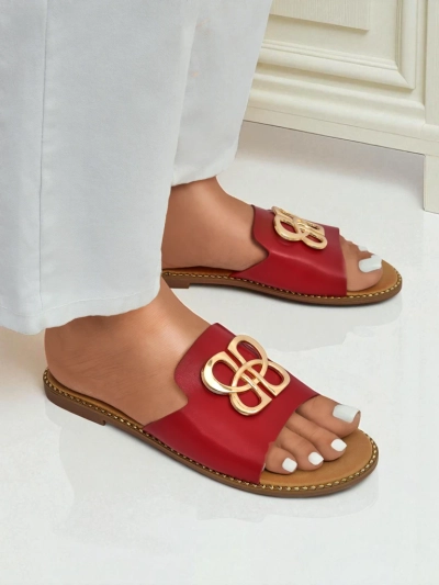 Royalfashion Damen-Pantoletten mit flacher Sohle Heraklia