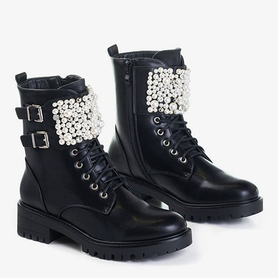 Schwarze Taschen mit Foga-Dekorationen - Schuhe